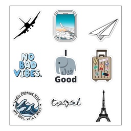 Travel Lovers Vinyl Sticker Pack Reusable &amp; Waterproof