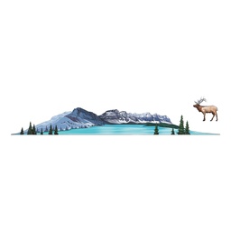[HH00006824] Reindeer Mountain Vinyl Sticker Reusable &amp; Waterproof For Water Bottles