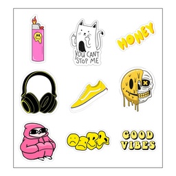 Good Vibes Vinyl Sticker Pack Reusable &amp; Waterproof