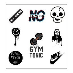 No Control Vinyl Sticker Pack Reusable &amp; Waterproof