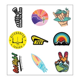 Kite Lovers Vinyl Sticker Pack Reusable &amp; Waterproof