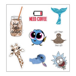 Need Coffee Vinyl Sticker Pack Reusable &amp; Waterproof