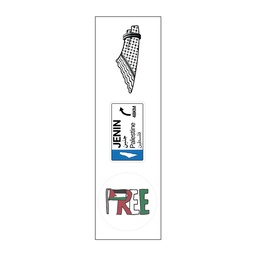 [HH00008495] Jenin Palestine Vinyl Sticker Pack Reusable &amp; Waterproof