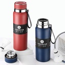 ترمس حراري استانليس ستيل 600 ملي حافظ للحرارة بغطاء محكم الغلق ومصفاه ويد لسهولة الحمل وقت السفر والرحلات