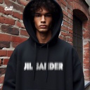 JIL SANDER هودي اوفر سايز قطن