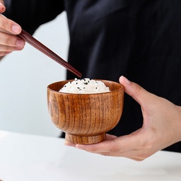 [HH00010288] بولة خشب 10 سم بقاعدة لتقديم وتناول السلطات والشوربة والسناكس