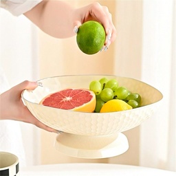 [HH00010475] طبق لحمل وتقديم الفواكه بقاعدة قابلة للفك والتركيب من البلاستيك