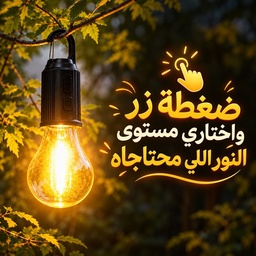 [HH00012033] كشاف علي شكل لمبة ب 3 مستويات للاضاءة مع وصلة يو اس بي
