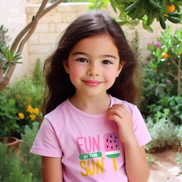 Fun In The Sun تيشيرت اطفال قطن باللون البينك
