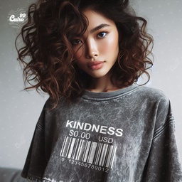 Kind Ness كروب توب اوفر سايز باللون الرمادي