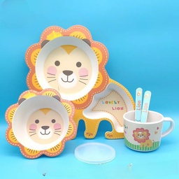 [HH00013562] طقم طعام للاطفال شكل اسد 5 قطع