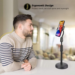 [HH00015386] حامل موبايل مكتبي قابل للتعديل بدوران 360 درجة مناسب لجميع انواع الموبايلات