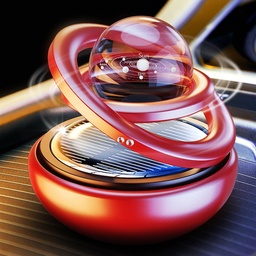 [HH00016141] فواحة لتابلوه السيارة على شكل كرة بلورية مزدوجة الحلقات تعمل بالطاقة الشمسية